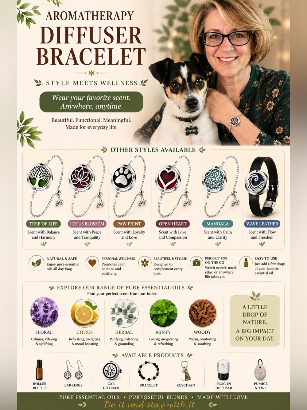 Personalized Aromatherapy Bracelet Gift Set - Picture 8 of 9